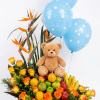 flores y frutas para recien nacido, arreglos florales para recien nacidos